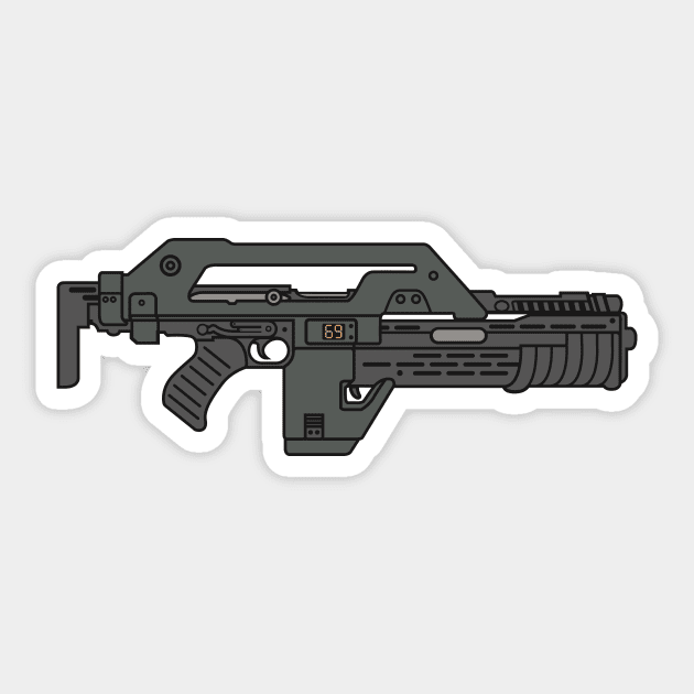 Pulse Rifle Aliens Marines Sticker by stayfrostybro